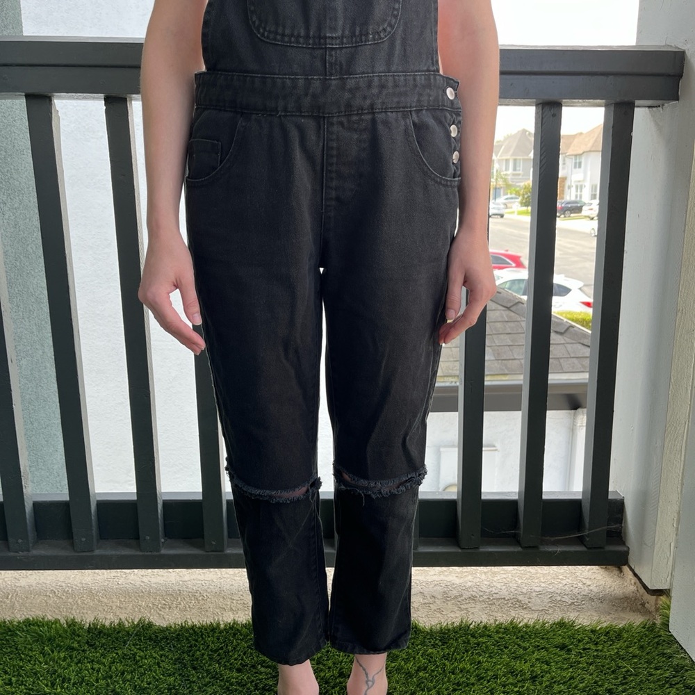 Forever 21 womens size small black overalls - Picture 5 of 8